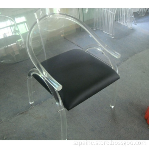 Lucite Dining Chair with Armrest